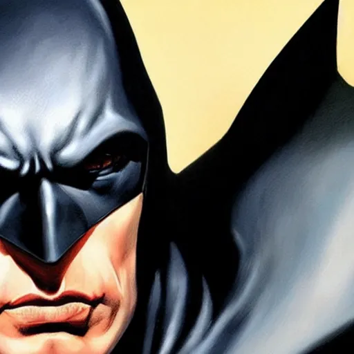 Prompt: An ultra-realistic portrait painting of Batman in the style of Alex Ross. 4K. Beautiful. Ultra-realistic. Highly detailed. Epic lighting.