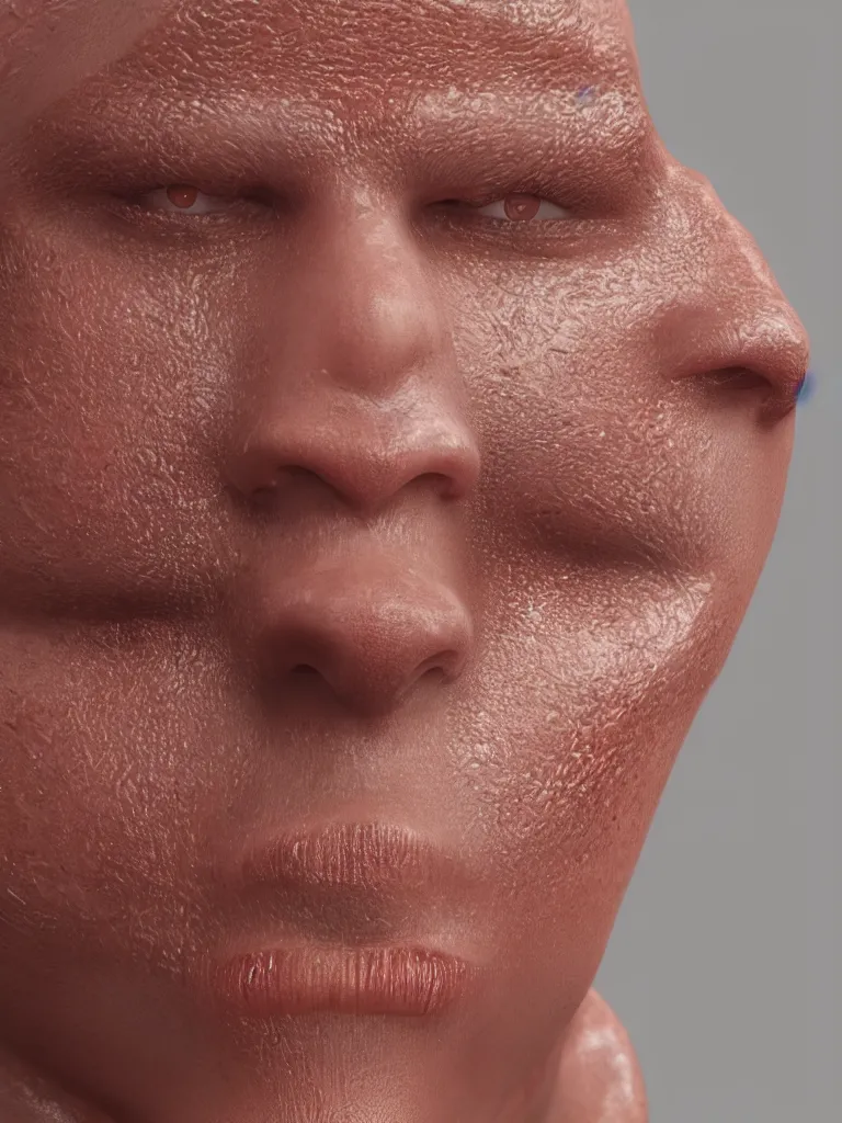 Image similar to a straight vertical tube with the texture of human skin, highly realistic, hyper-real, 4k, Octane render