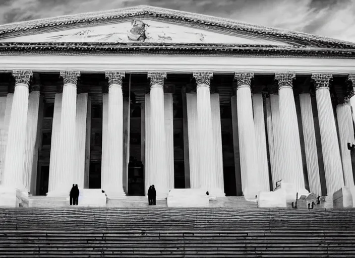 Prompt: death gives inaugural address on the steps of the capitol, 3 5 mm photography, highly detailed, cinematic lighting, standing pose, fully body shot, holding lightsaber 4 k