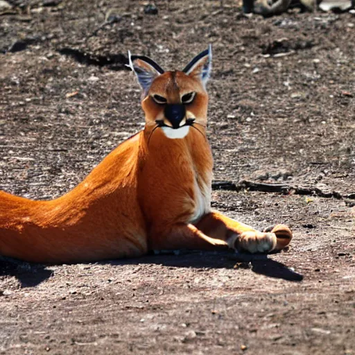 Image similar to caracal smoking a cigarette