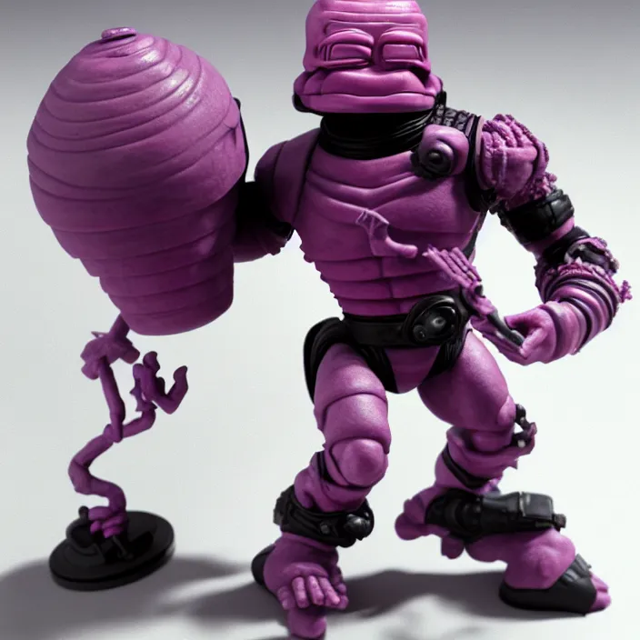 Prompt: photograph of a real-life beautiful Krang standing with black jar Extremely detailed. 8k