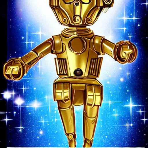 Image similar to C3P0 as a cute anime girl