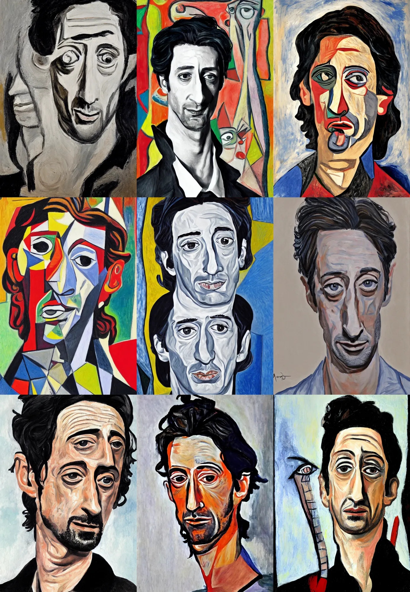 Prompt: painting adrien brody by picasso
