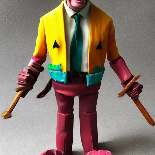 Prompt: albert hofmann cosplay frank hoffman, stop motion vinyl action figure, plastic, toy, butcher billy style