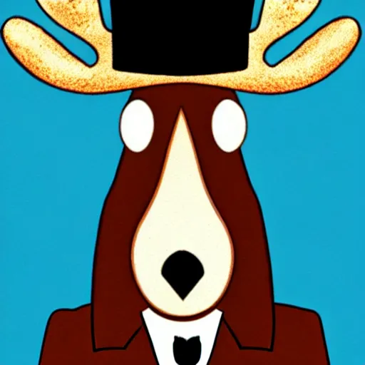 Image similar to a moose with a top hat