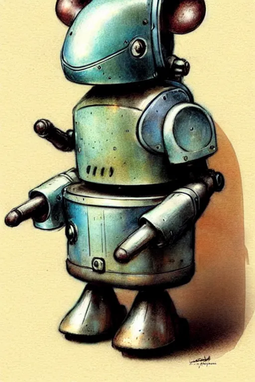 Image similar to (((((1950s retro robot mouse. muted colors.))))) by Jean-Baptiste Monge !!!!!!!!!!!!!!!!!!!!!!!!!!!!!!