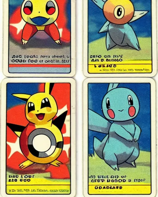 Image similar to a pokemon card from the 1 9 6 0 s