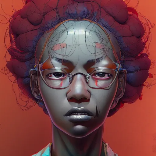 Image similar to citizen portrait soft light painted by james jean and katsuhiro otomo and erik jones, inspired by nigerian akira anime, smooth face feature, intricate oil painting, high detail illustration, sharp high detail, manga and anime 1 9 9 9