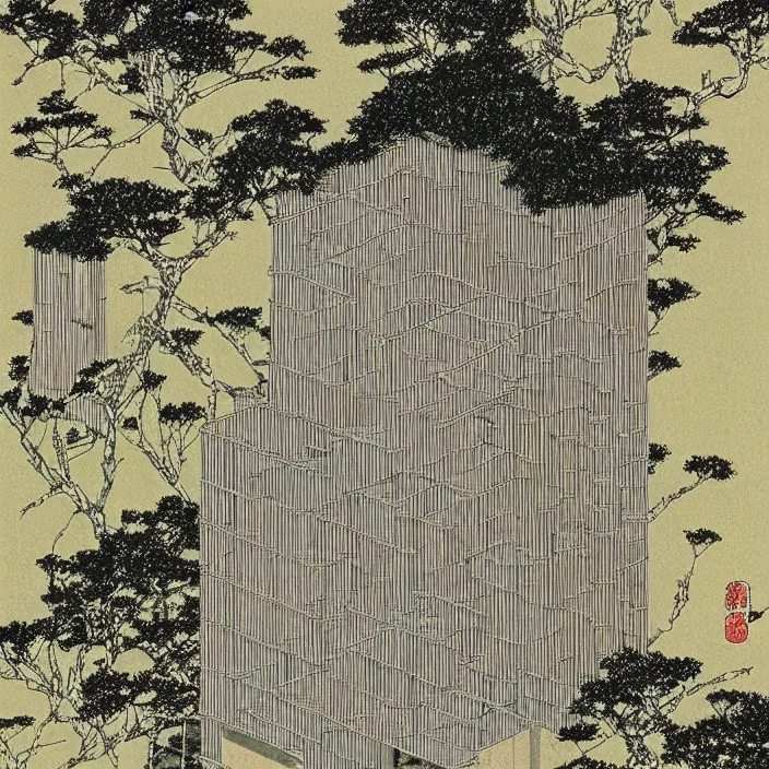 Prompt: a building in a landscape, by takato yamamoto