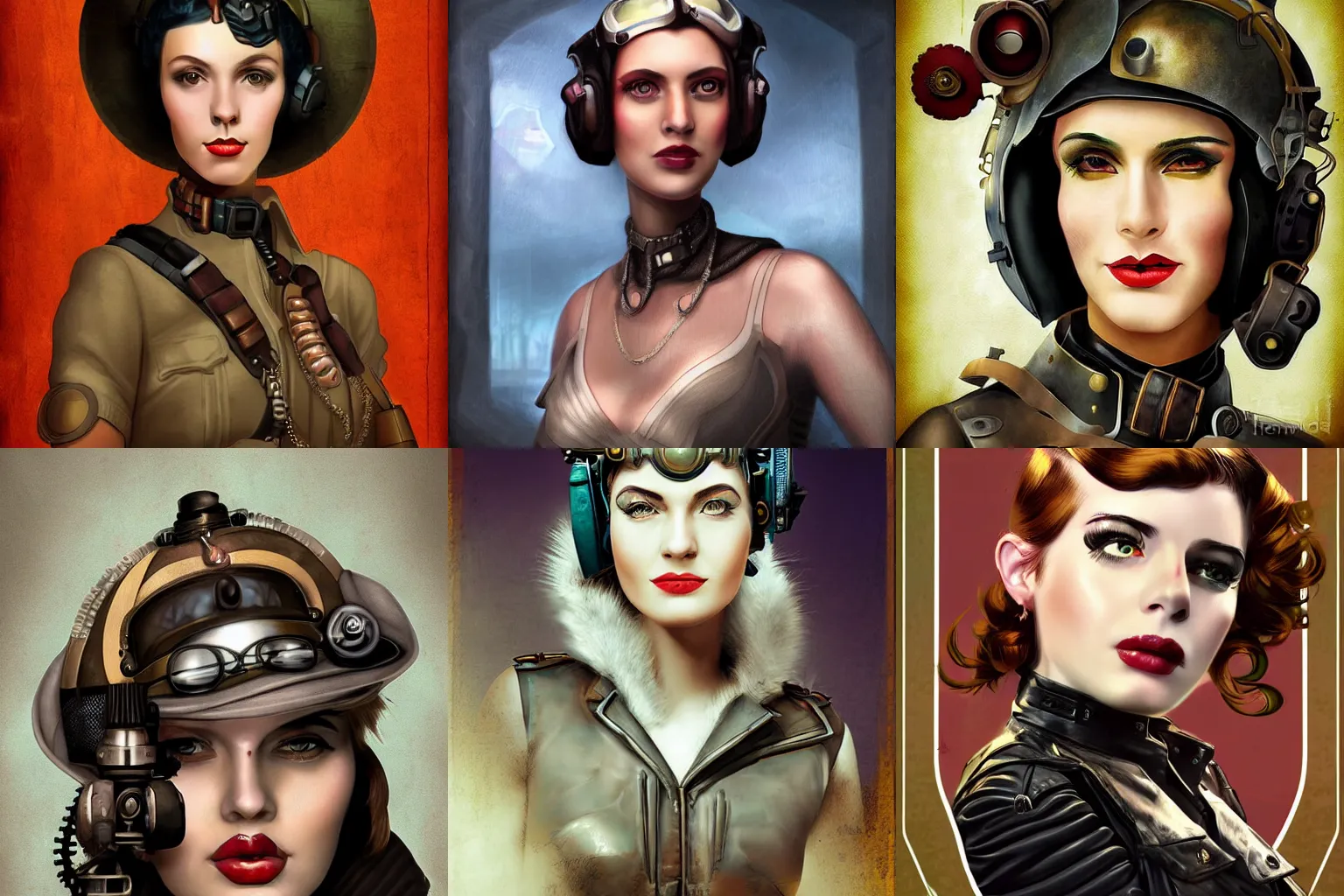 Prompt: a beautiful digital art portrait of a woman, dieselpunk