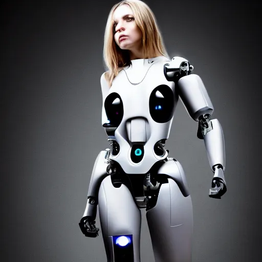 Prompt: beutiful white girl cyborg, full shot, artstaition, epic composition