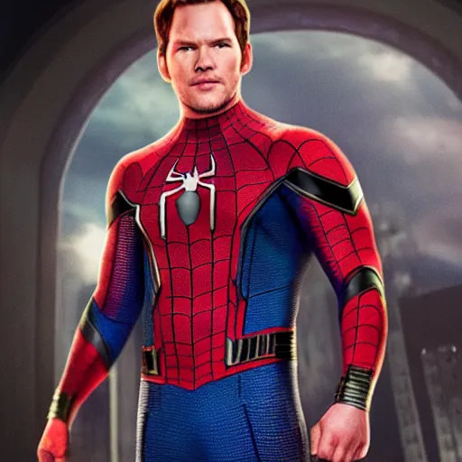 Image similar to chris pratt as spider - man