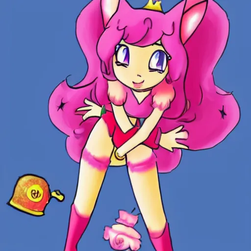 Image similar to “princess peach as catgirl”