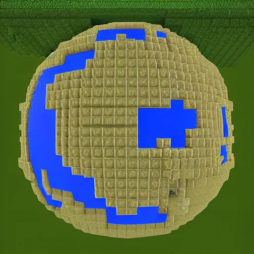 Prompt: a globe model of a minecraft world, cube, photorealistic, shadows