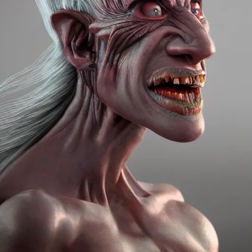 Image similar to a highly detailed digital image of a grotesque human-alien hybrid by Andrew Chiampo, artstation, and Frederik Heyman, extremely detailed woman, stunning volumetric lighting, hyper realism, fantasy 4k