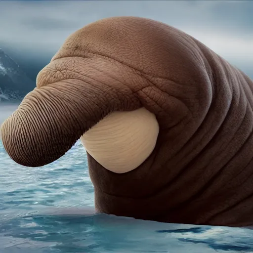 Prompt: if a walrus were human, photorealistic 4K.