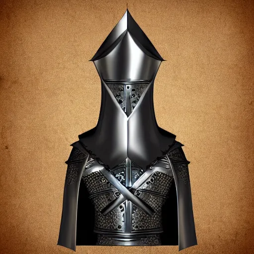 Prompt: man in 15 century crusader armor and cape with crusader insignia digital art realistic