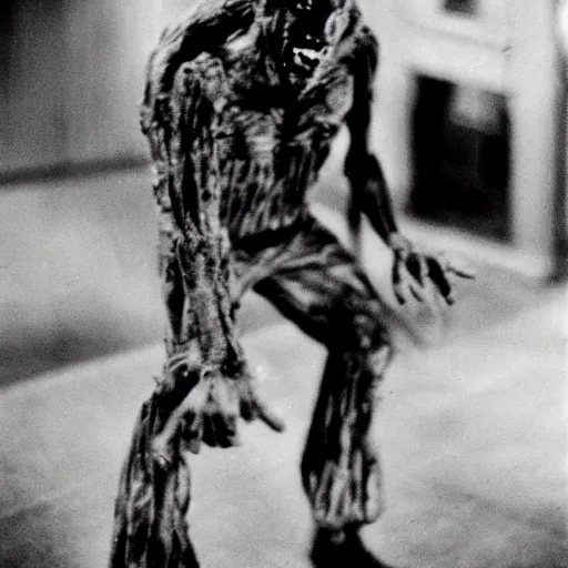 Image similar to real life irradiated walking zombie 1950s black and white award winning photo highly detailed, highly in focus, highly life-like Arriflex 35 II, by stanley kubrick