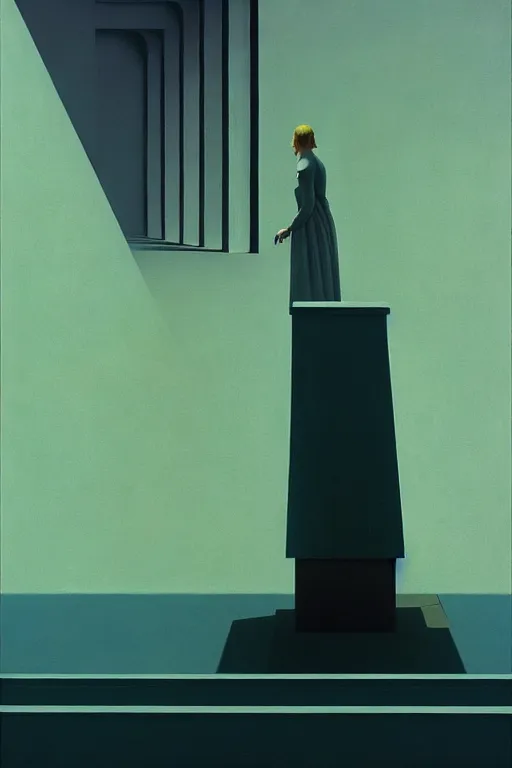 Prompt: dictatorship, edward hopper and james gilleard zdzislaw beksisnski higly detailed