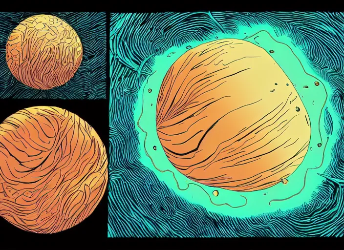 Prompt: nudibranch sphere in turbulent space by laurie greasley, artstaion
