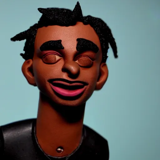 Prompt: a cartoon claymation sculpture close up of Playboi Carti