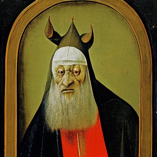 Prompt: portrait of an old wise wizard, art by hieronymus bosch