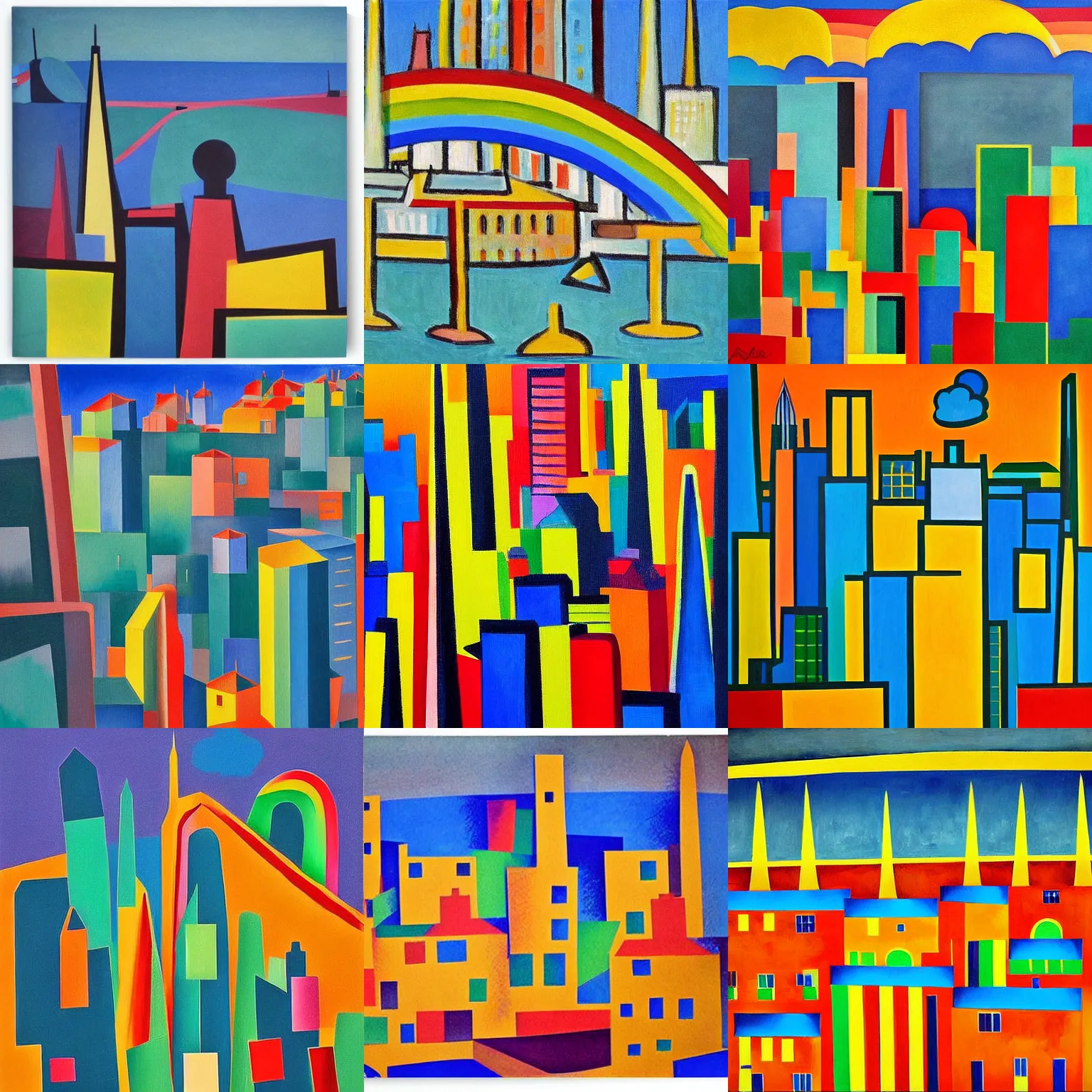 Prompt: 🌈 🛰 abstract city flat by ateyandre derain