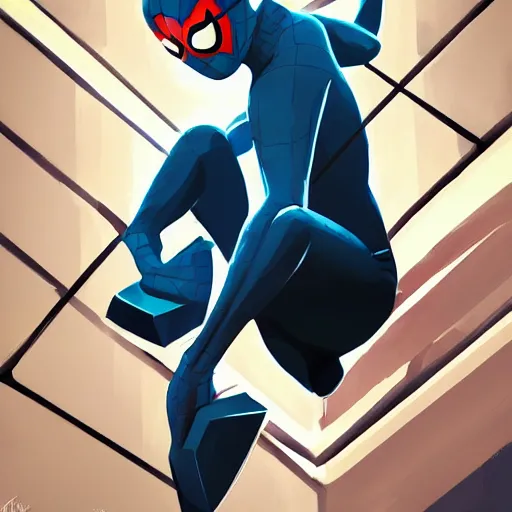 Image similar to face icon stylized minimalist spider - man, loftis, cory behance hd by jesper ejsing, by rhads, makoto shinkai and lois van baarle, ilya kuvshinov, rossdraws global illumination