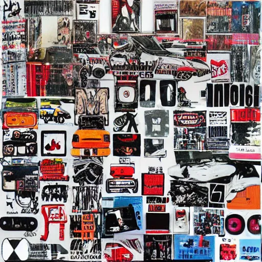 Image similar to !!!!!! sportscar!!!!!! made out of ( ( ( ( punk album art sleeves ) ) ) ), 3 5 mm film