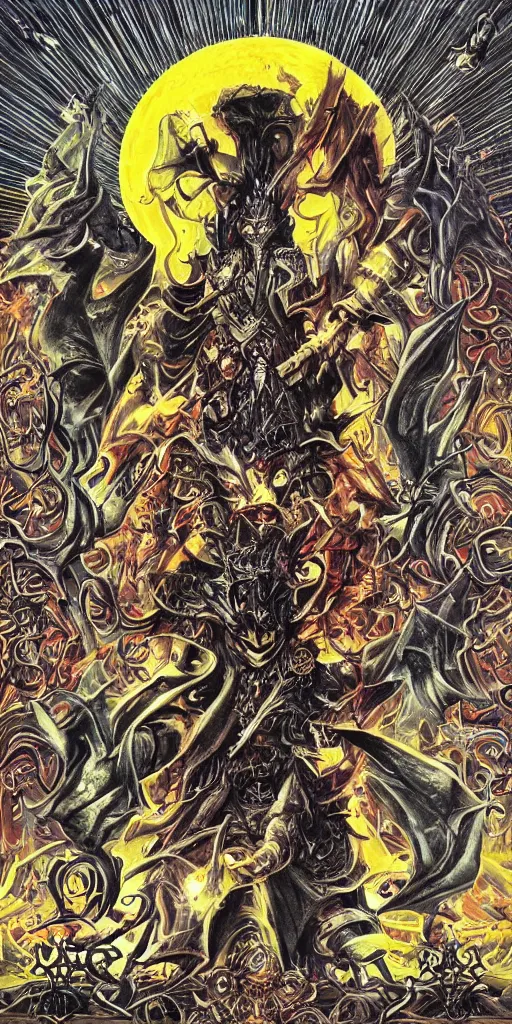 Prompt: mago de oz heavy metal gaboni album cover art