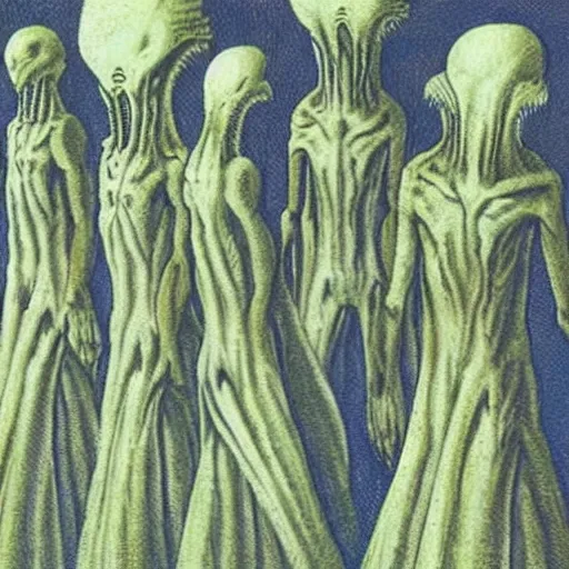 Image similar to aliens from the second edition of barlowe's guide to extraterrestrials