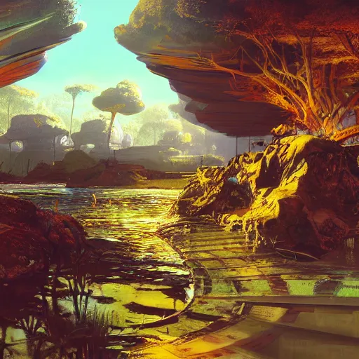 Image similar to cryengine render by android jones, syd mead, tim white and john stephens