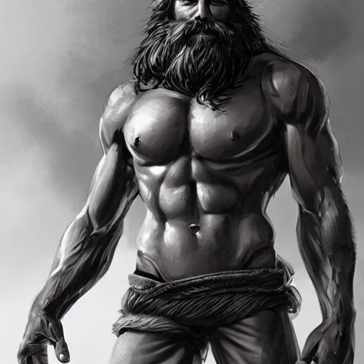 Image similar to portrait of a rugged ranger, muscular, upper body, hairy torso, detailed detailed detailed hands hands hands hands, D&D, fantasy, bare bare bare bare thighs thighs thighs intricate, elegant, highly detailed, digital painting, artstation, concept art, smooth, sharp focus, illustration, art by wlop