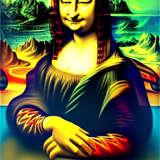 Image similar to fractal psychedelic Mona Lisa