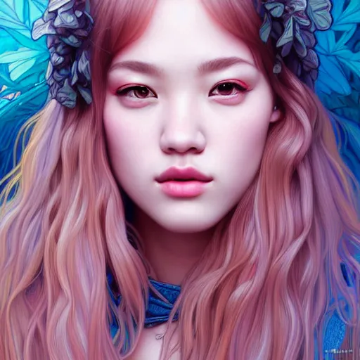 Image similar to portrait of jossi of blackpink, highly detailed, digital painting, smooth, sharp focus, illustration, ultra realistic, 8 k, art by artgerm and alphonse mucha