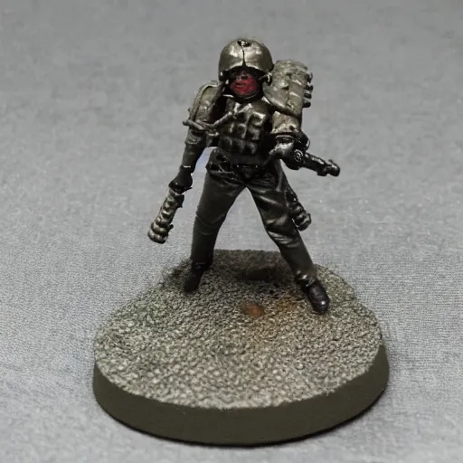 Image similar to an ecstatic Death Korps of Kreig soldier wearing grey