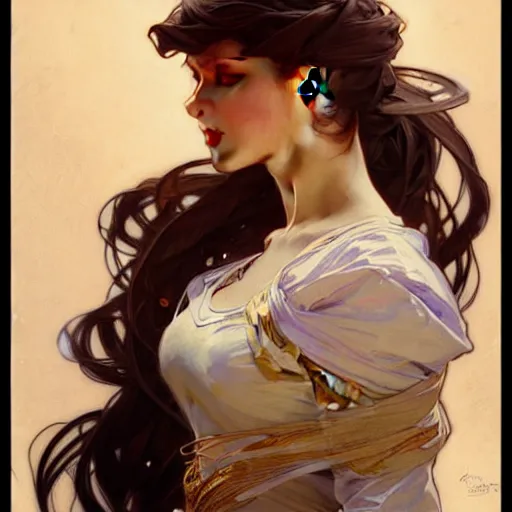 Image similar to digital character concept art by artgerm greg rutkowski alphonse mucha. hd portrait of a expressive princess. hyper detailed, cute overbite, intricate, elegant, digital painting, artstation, smooth, sharp focus