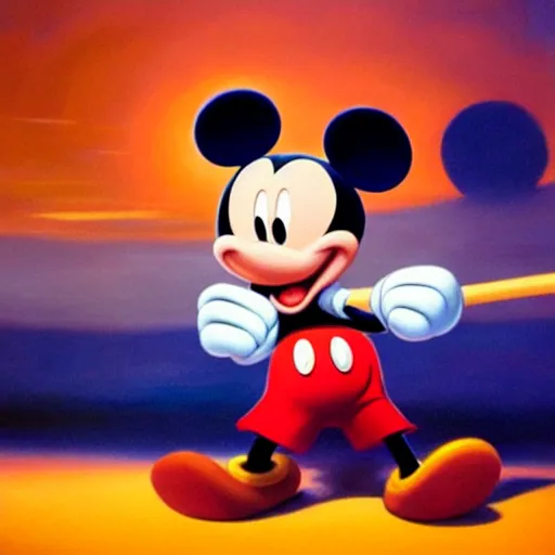 Mickey Mouse punching a Donald Duck in a brawl, | Stable Diffusion