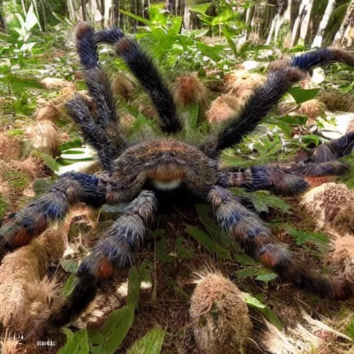 Image similar to Giant tarantula trailcam footage nightvision forest