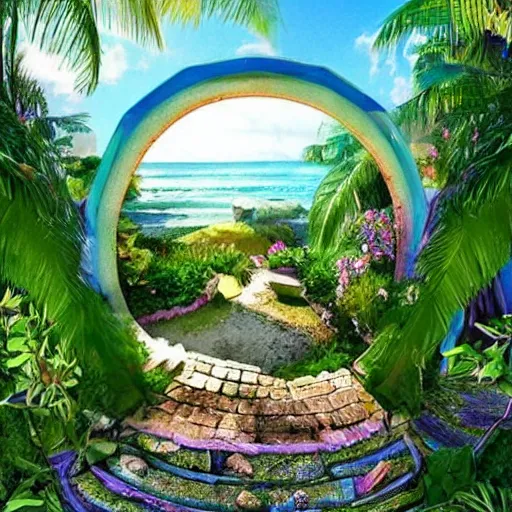 Image similar to portal to a beautiful paradise