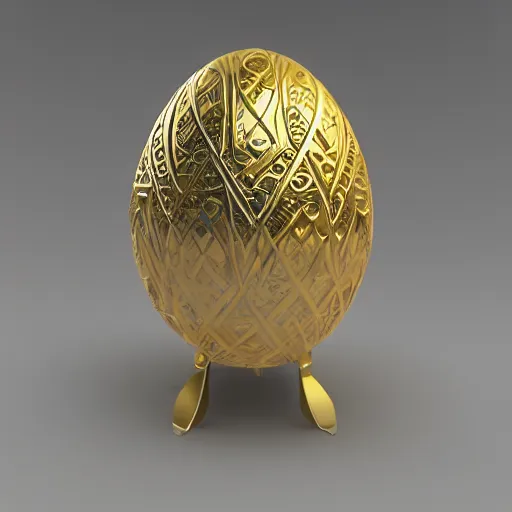 Prompt: faberge egg, 3D model, white background