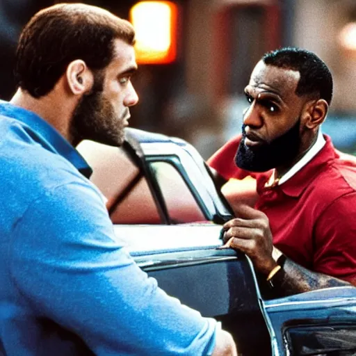 Image similar to a still of lebron james in goodfellas