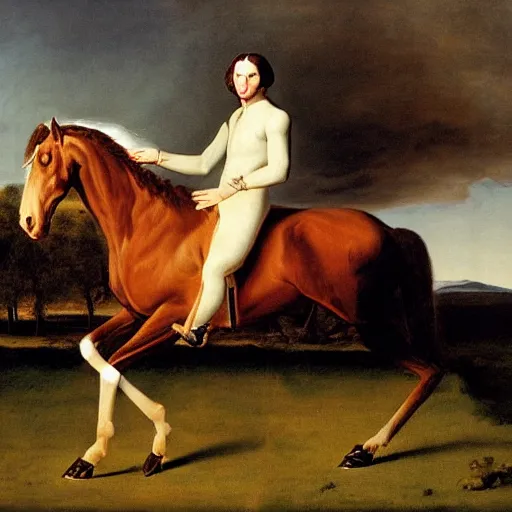 Prompt: this is hell, oil painting by george stubbs