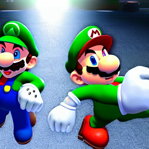 Image similar to Mario and Luigi in king of Fighters 15 unreal engine 5 4k ultra realistic and high quality