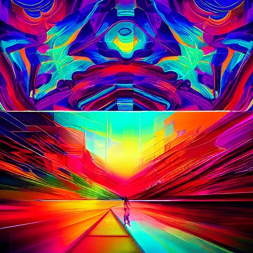 Image similar to psychedelic abstract digital artwork reminiscent of album covers from the 70's in the art style of Alena Aenami, Marcel Marcel and Metzinger