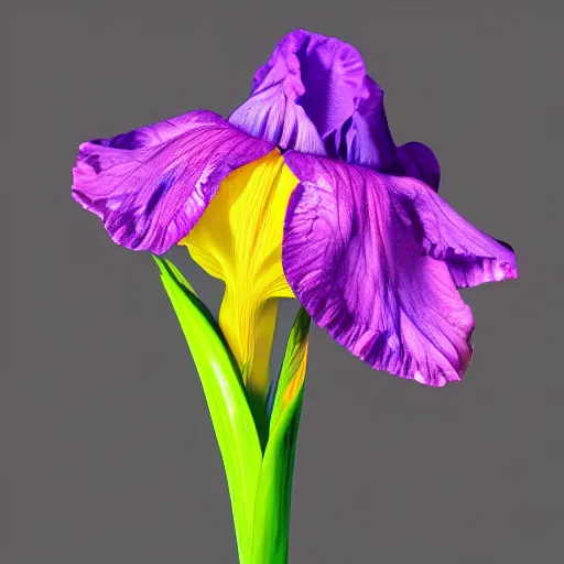 Prompt: A photorealistic macro photo of an iris, red and purple studio lighting, artstation, 8k quality, hyperrealism