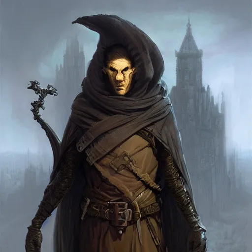 Image similar to mysterious male rogue wearing a cloak, covered face, holding a dagger. rpg game, stern expression, main character, detailed, digital painting, artstation, sharp focus, illustration, artgerm, tomasz alen kopera, peter mohrbacher, donato giancola, joseph christian leyendecker, wlop, frank frazetta