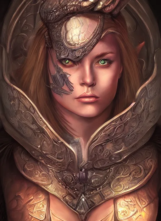 Image similar to a higly detailed airbrush portrait painting of a fantasy character, fantasy portrait, pinterest, baldur's gate, dynamic lighting, ambient lighting, deviantart