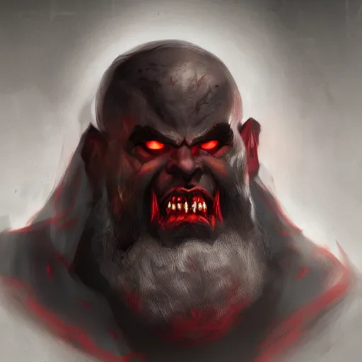 Prompt: portrait of male dwarven vampire with intense evil red eyes like dracula, concept art, fantasy, artstation, hd 4 k