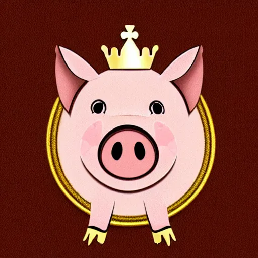 Image similar to pig in gold crown by Butcher
